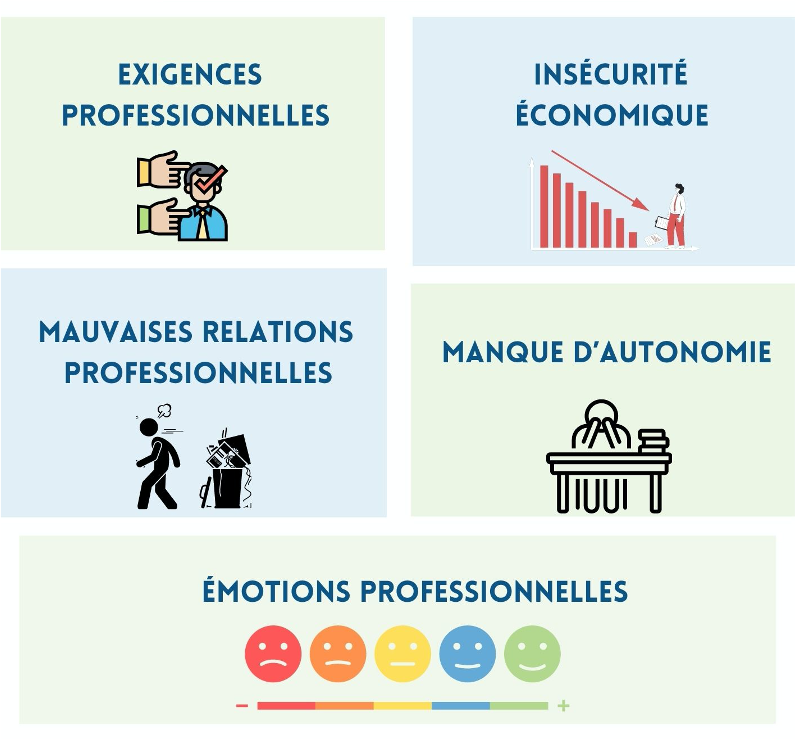 principaux facteurs de risques psychosociaux en image